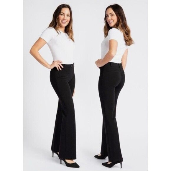 Betabrand Black Boot Cut Classic Dress Pant Yoga Pants - Picture 1 of 6